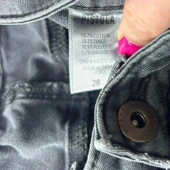 Pistola Jeans Womens Size 28 Gray Denim Jeans Skinny Zip Ankle - Picture 5 of 5